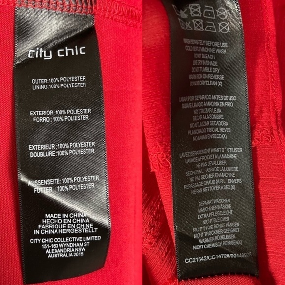 CITY CHIC SOFTLY WRAP LOVE RED BATWING SLEEVE FAUX WRAP HOLIDAY COCKTAIL DRESS - Picture 14 of 16